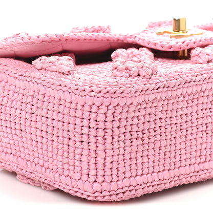 Chanel Raffia Small Dolce Raffia Flap Bag Pink 9 of 11