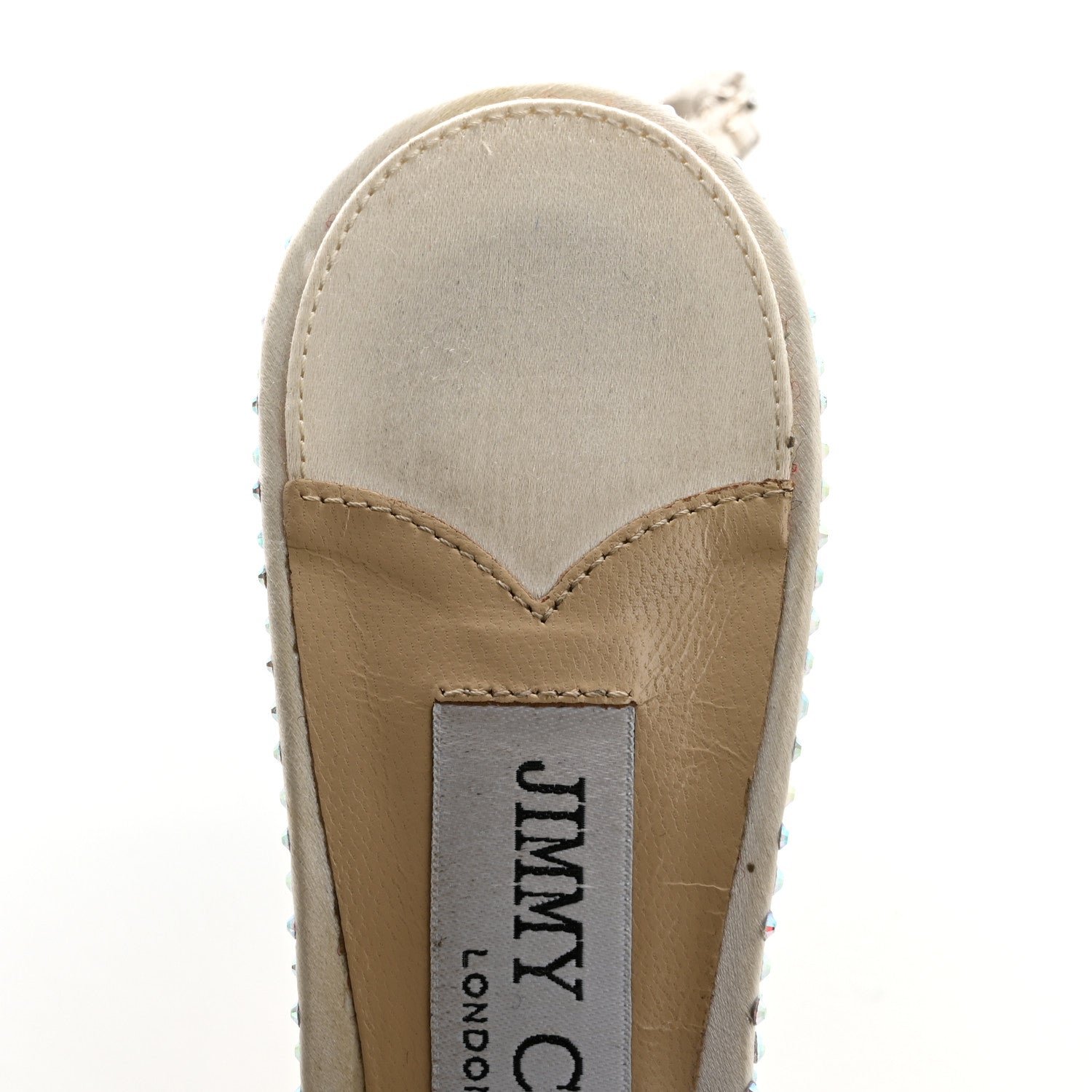 Jimmy Choo Satin Crystal Saeda 100 Pumps 38 Ivory 10 of 11