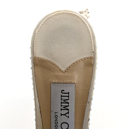 Jimmy Choo Satin Crystal Saeda 100 Pumps 38 Ivory 10 of 11