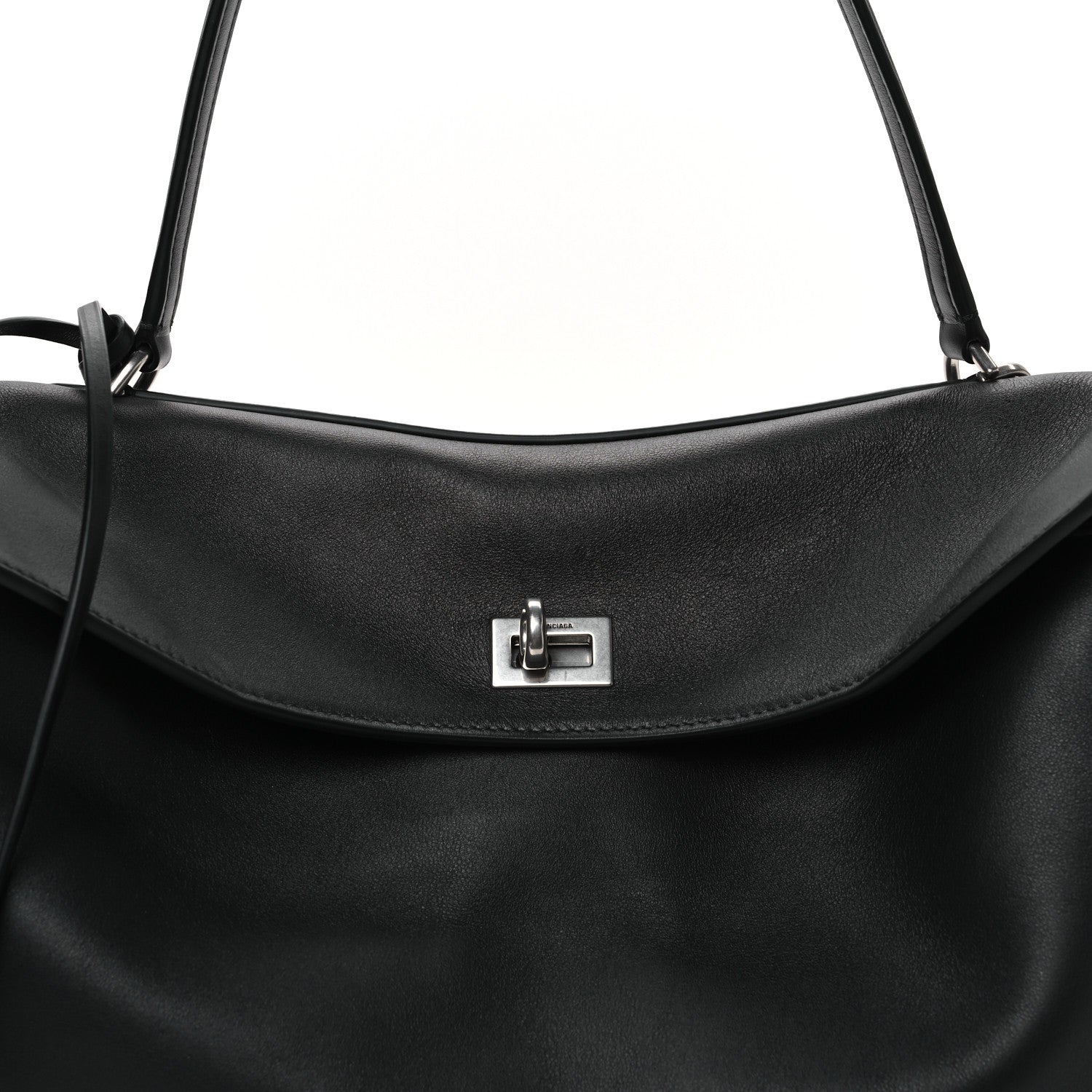 Balenciaga Natural Smooth Calfskin Medium Rodeo Top Handle Handbag Black 7 of 10