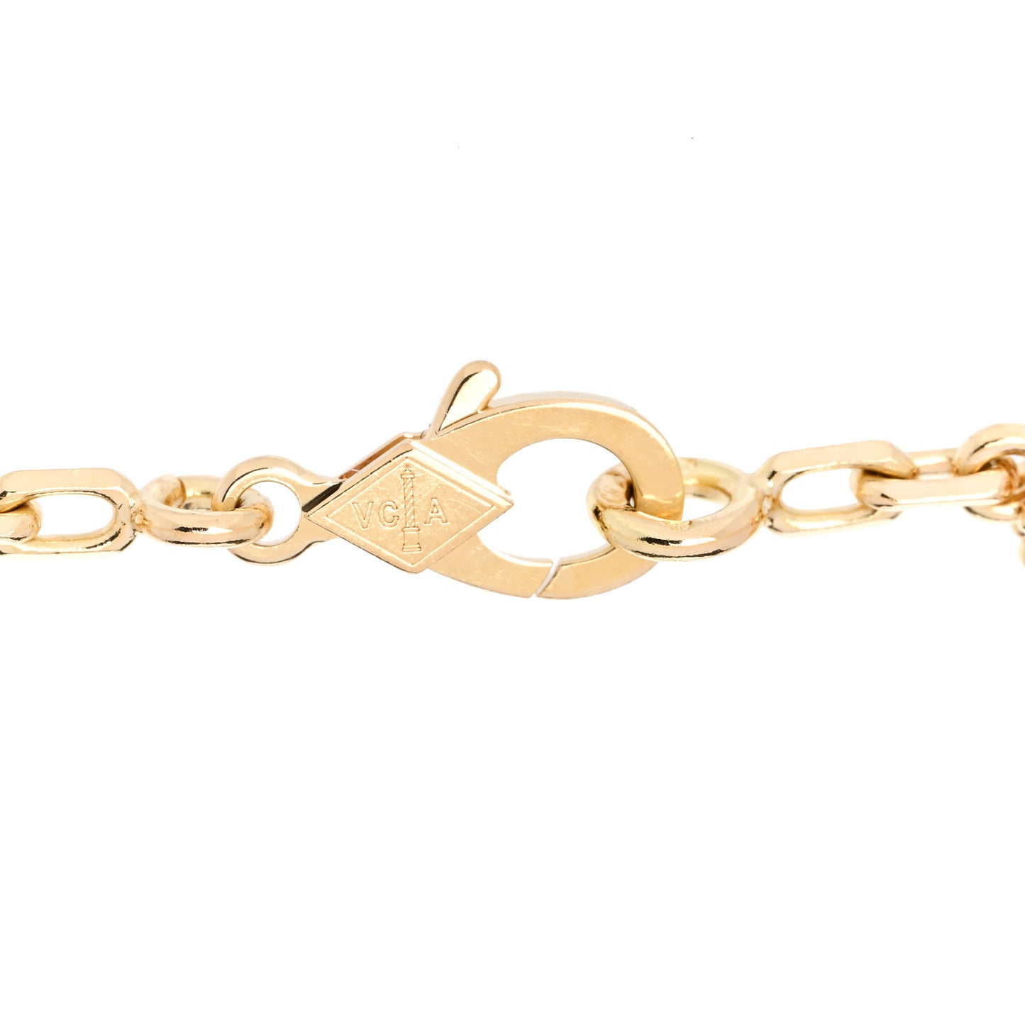 18K Yellow Gold Blue Agate 5 Motifs Vintage Alhambra Bracelet