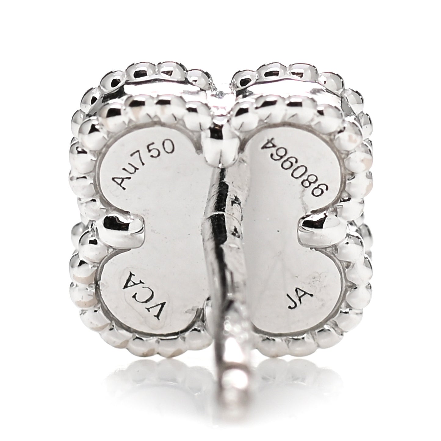 18K White Gold Mother of Pearl Sweet Alhambra Earrings