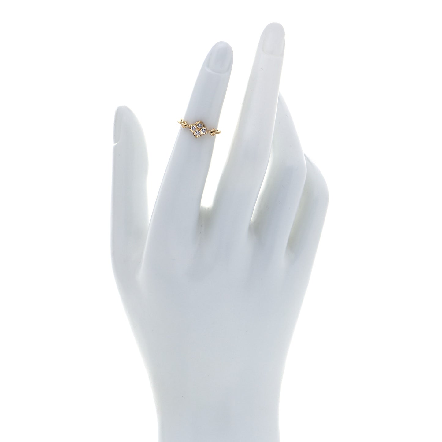18K Yellow Gold Diamond Hindu Floral Ring 46 3.75