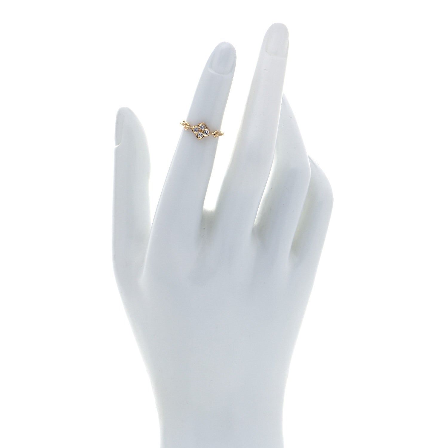 Cartier 18K Yellow Gold Diamond Hindu Floral Ring 46 3.75 2 of 5