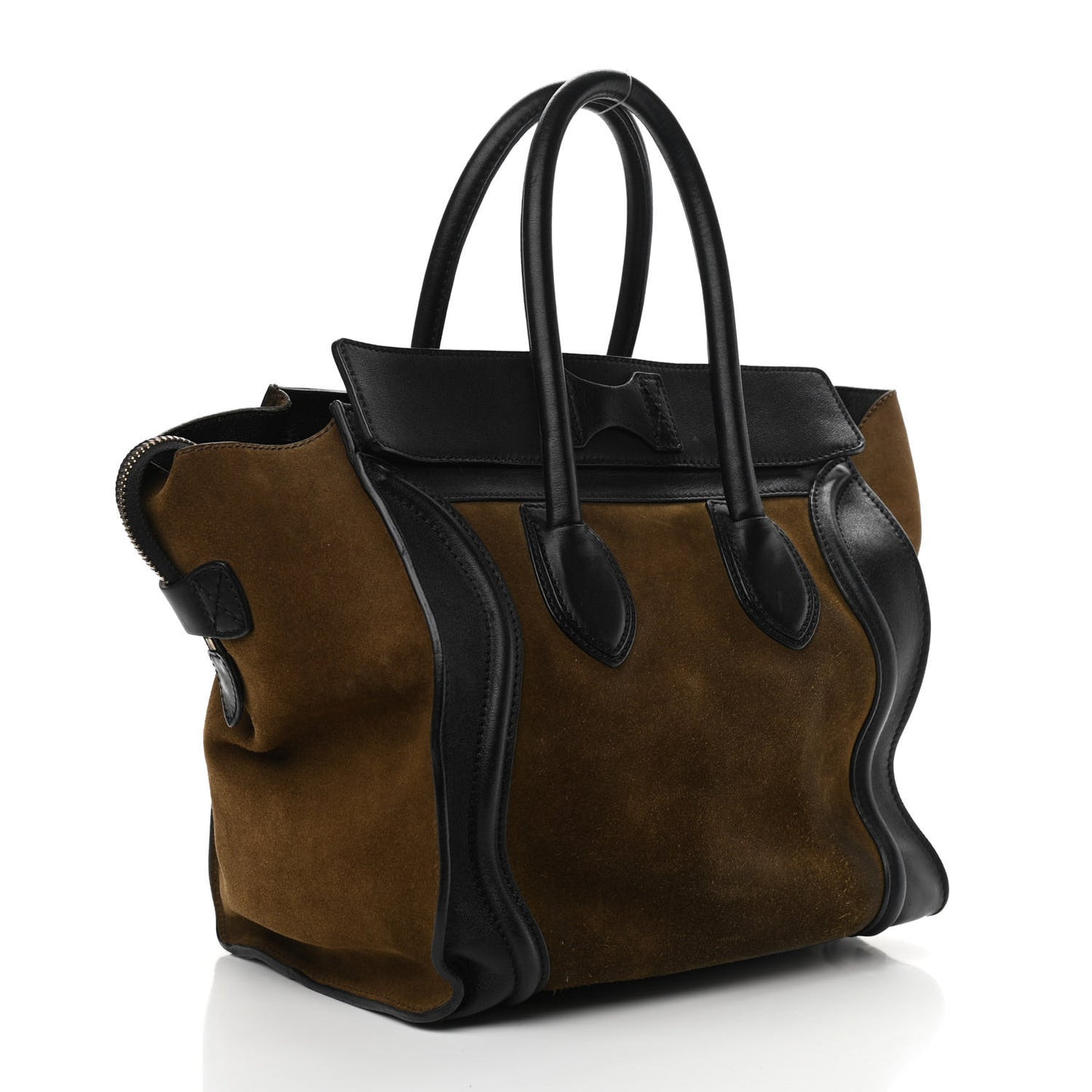 Suede Smooth Calfskin Mini Luggage Olive