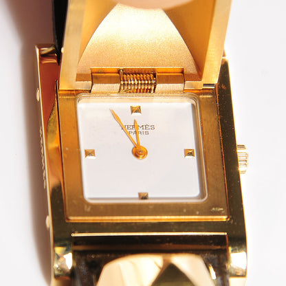 Hermes Stainless Steel Barenia 23mm Medor Quartz Watch Noir 4 of 12