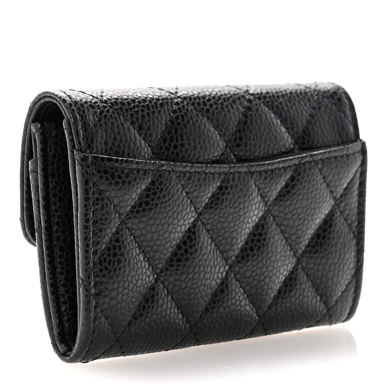 Chanel Caviar Quilted Flap Card Holder Wallet Black 3 of 9