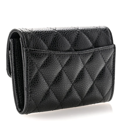 Chanel Caviar Quilted Flap Card Holder Wallet Black 3 of 9