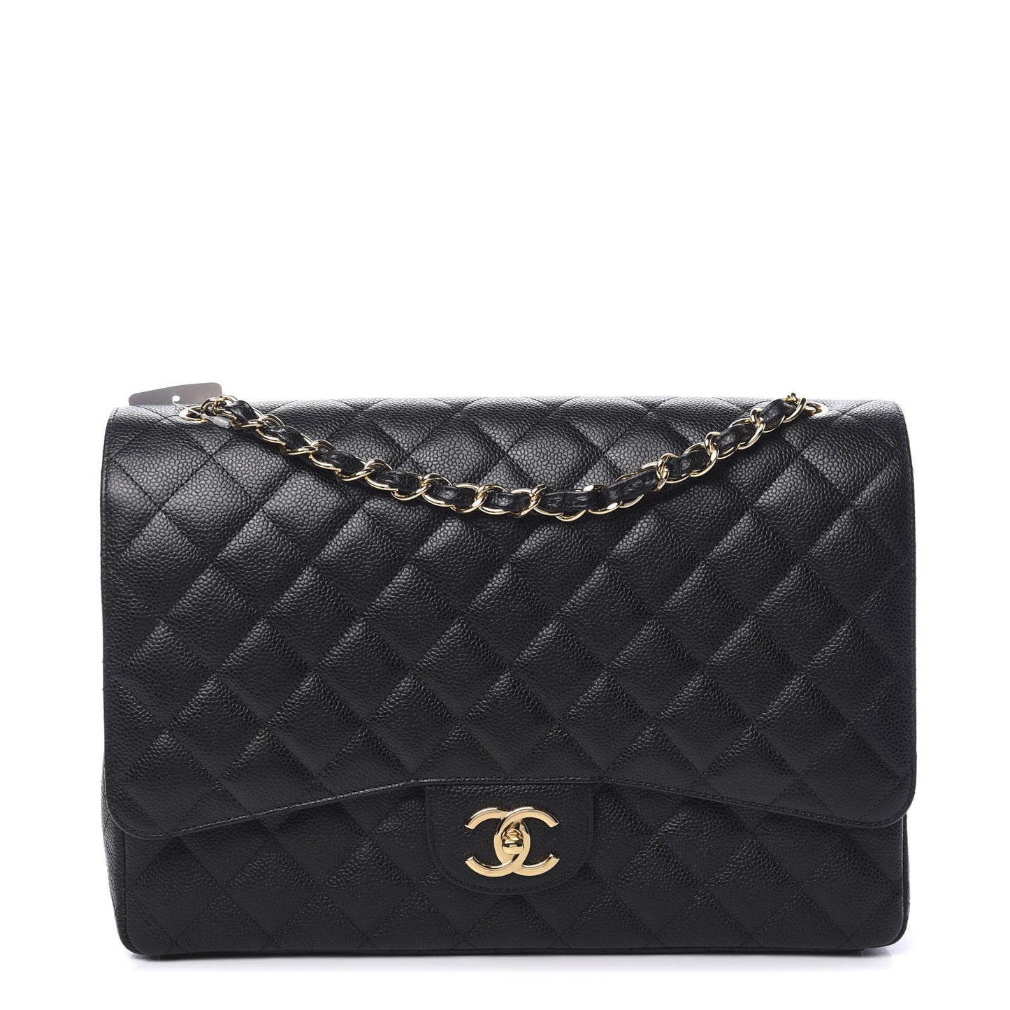 Caviar Quilted Maxi Double Flap Black