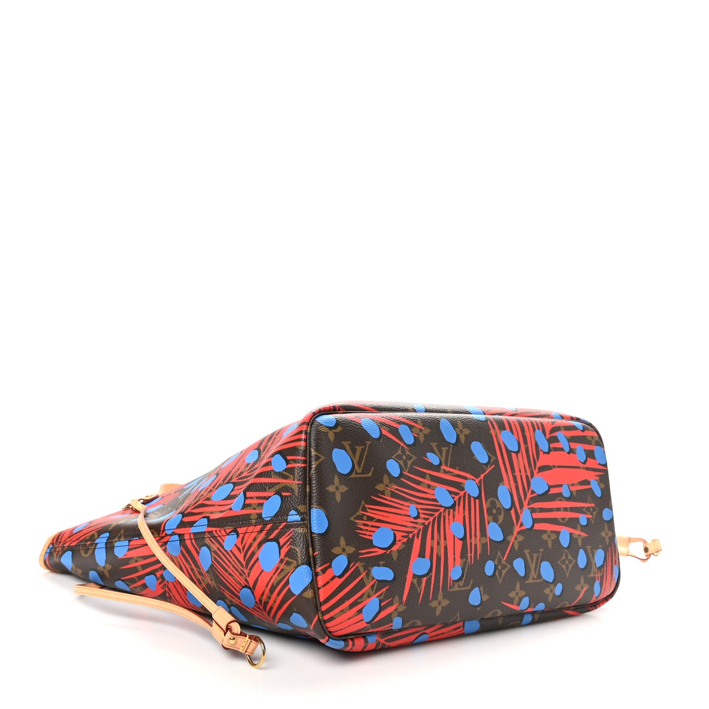 Monogram Jungle Dots Neo Neverfull MM Coquelicot Denim