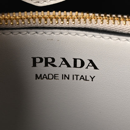 Prada Saffiano Cuir Small Matinee Tote  Bianco Black 6 of 9
