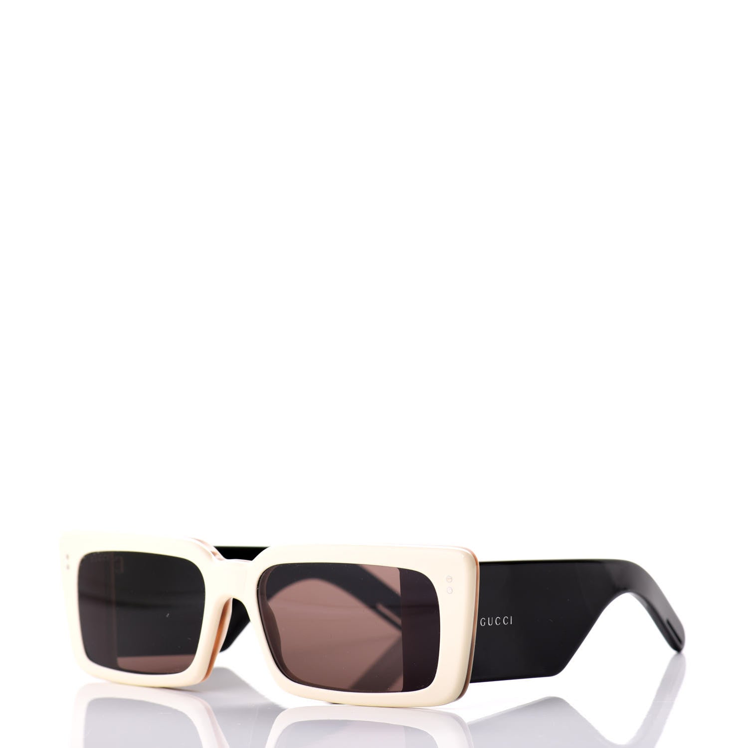 Gucci Acetate Rectangular Flap GG0543S Sunglasses White Black 1 of 9