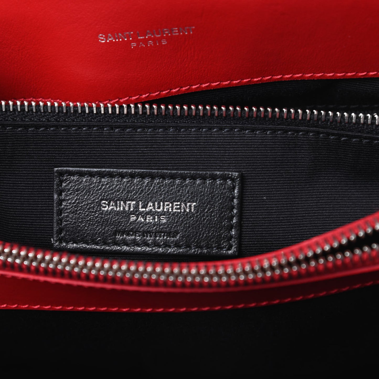 Calfskin Y Quilted Monogram Medium Loulou Chain Satchel Red