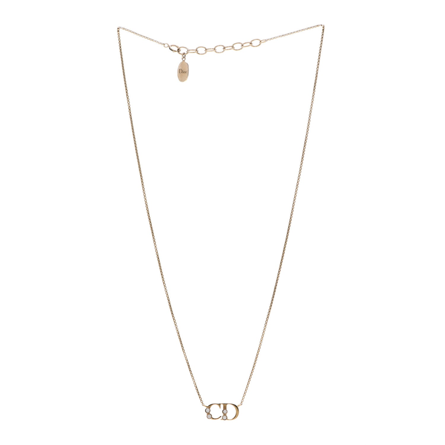 Christian Dior Pearl CD Necklace Gold 3 of 4