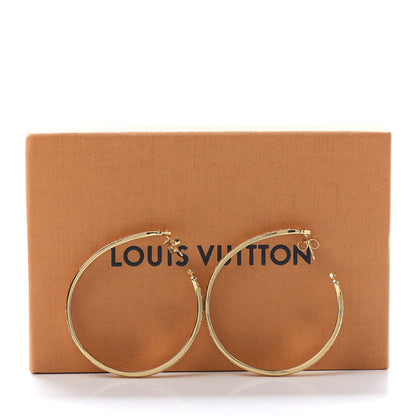 Louis Vuitton Nanogram Sweet Dreams Hoop Earrings GM Gold 7 of 8