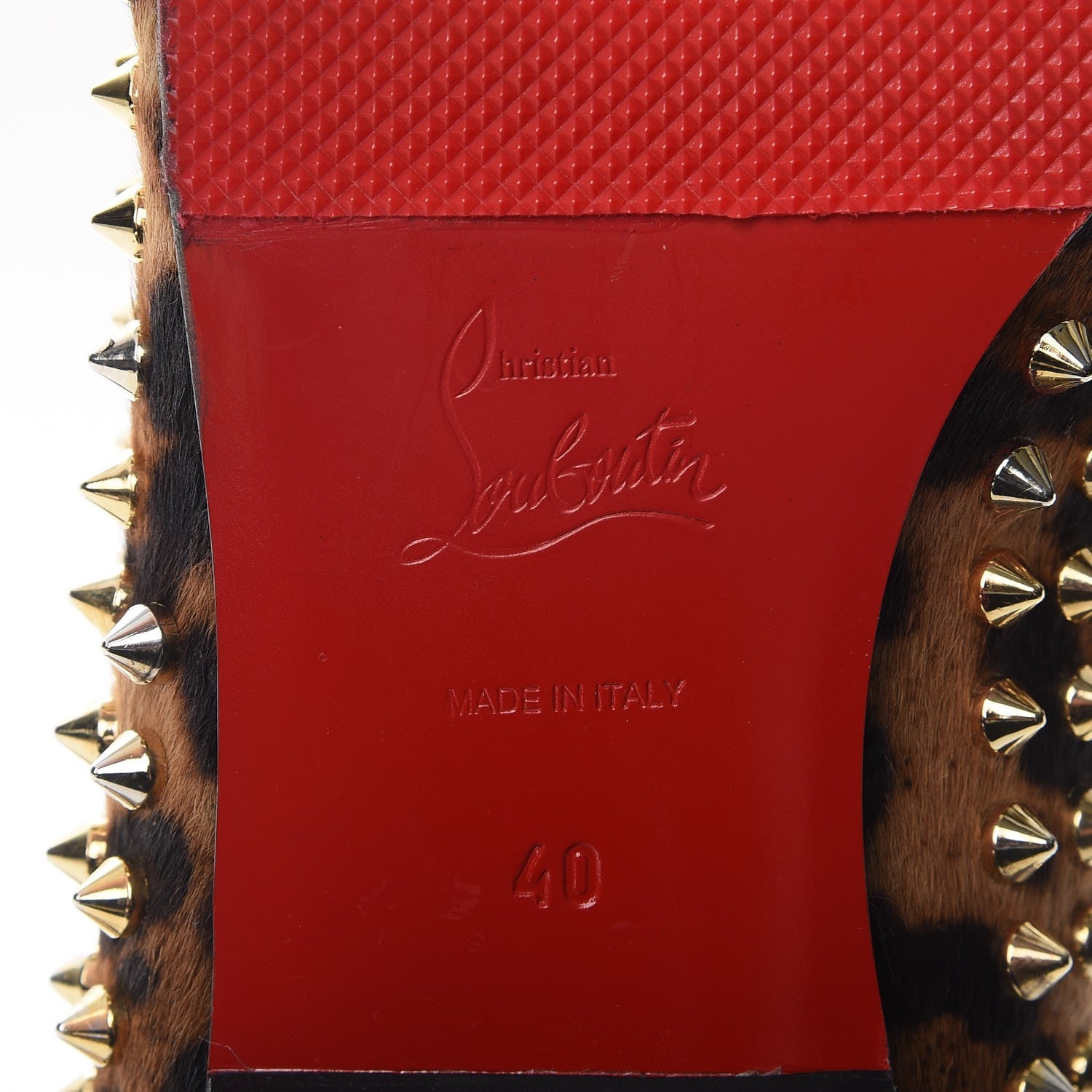 Christian Louboutin Leopard Print Pony Hair Rolling Spikes Luxor Loafers Flats 40 8 of 12