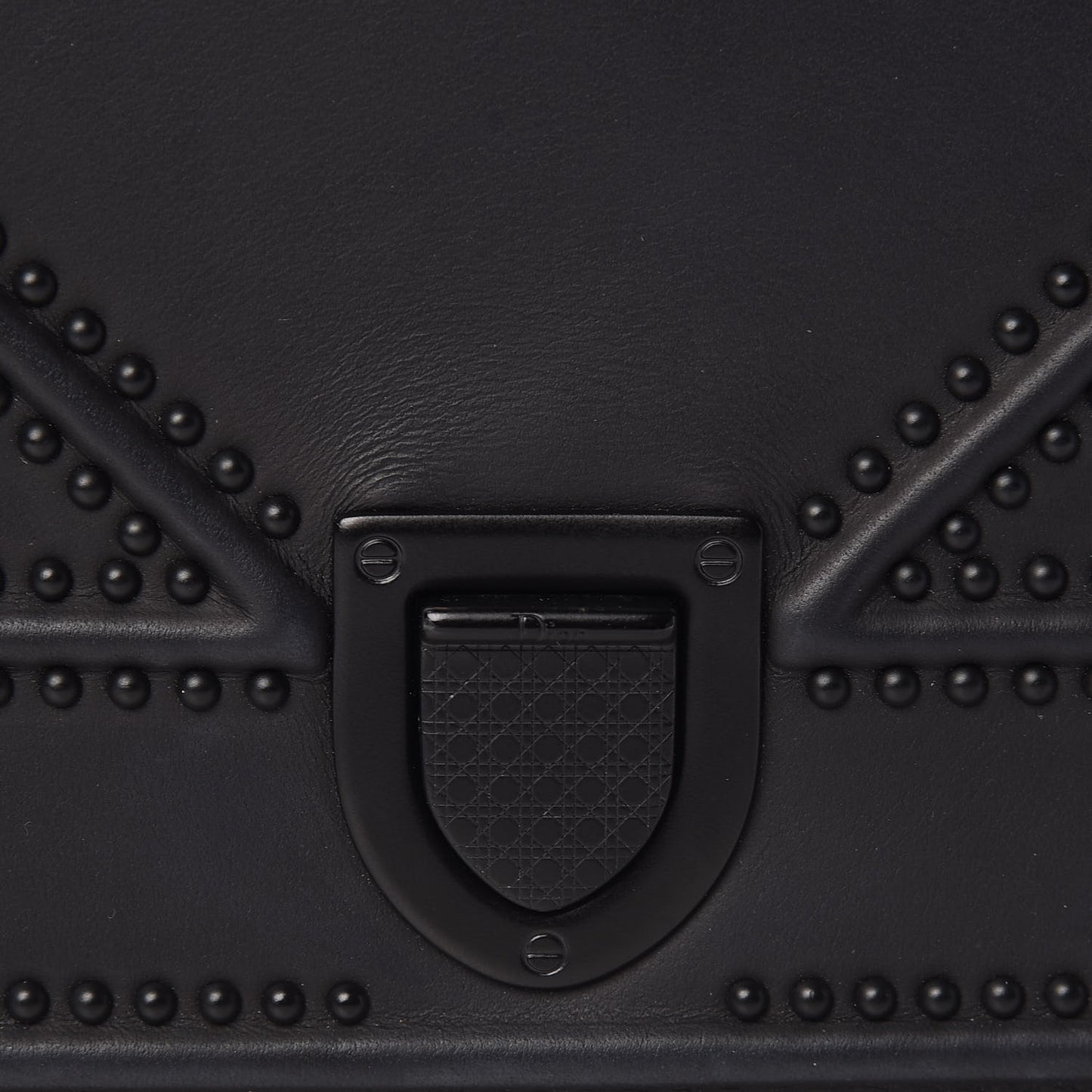Ultra Matte Calfskin Studded Small Diorama Flap Bag Black