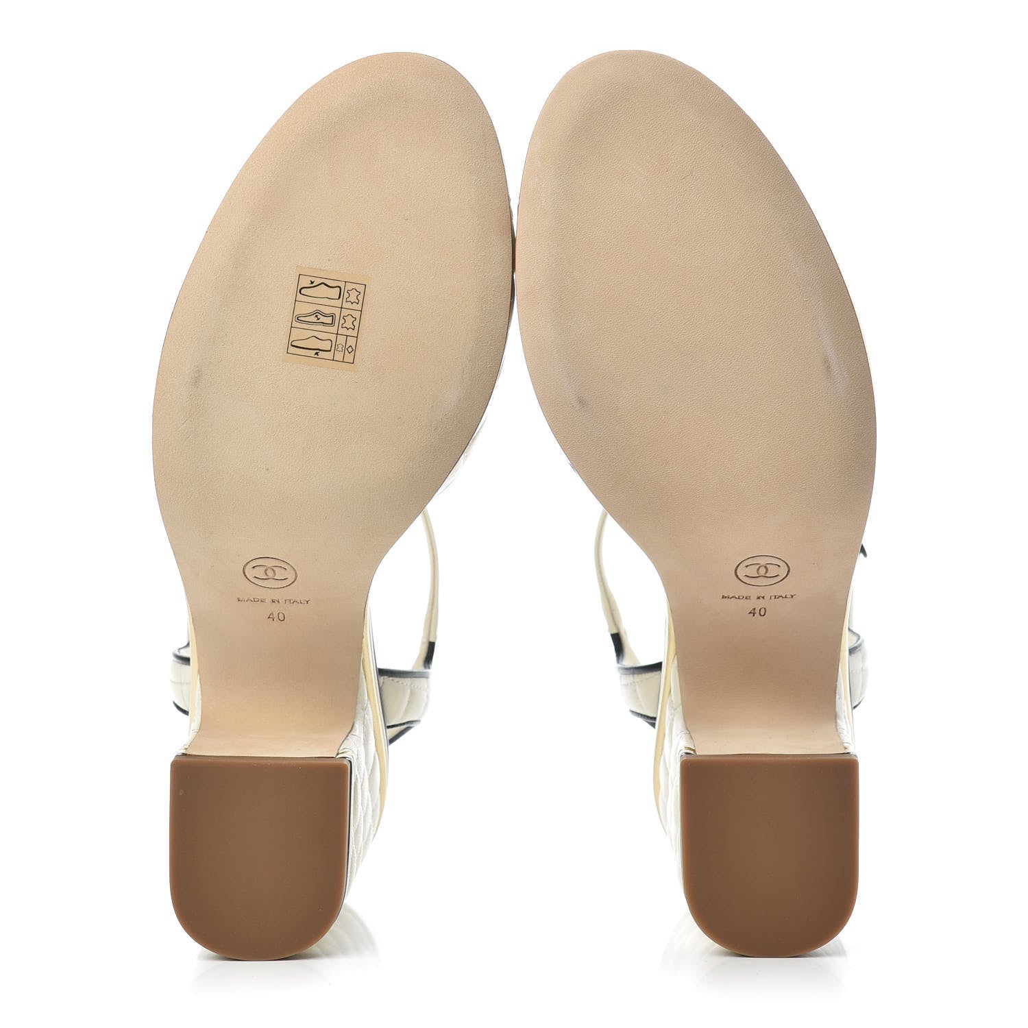 Chanel Lambskin Quilted CC Sandal 40 Ivory 6 of 11