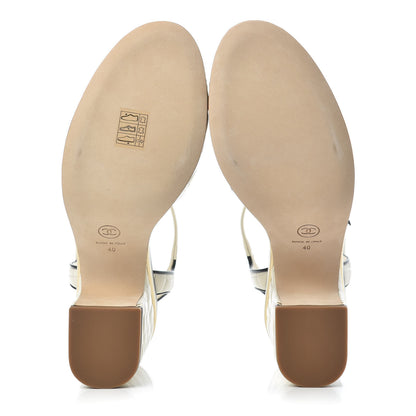 Chanel Lambskin Quilted CC Sandal 40 Ivory 6 of 11