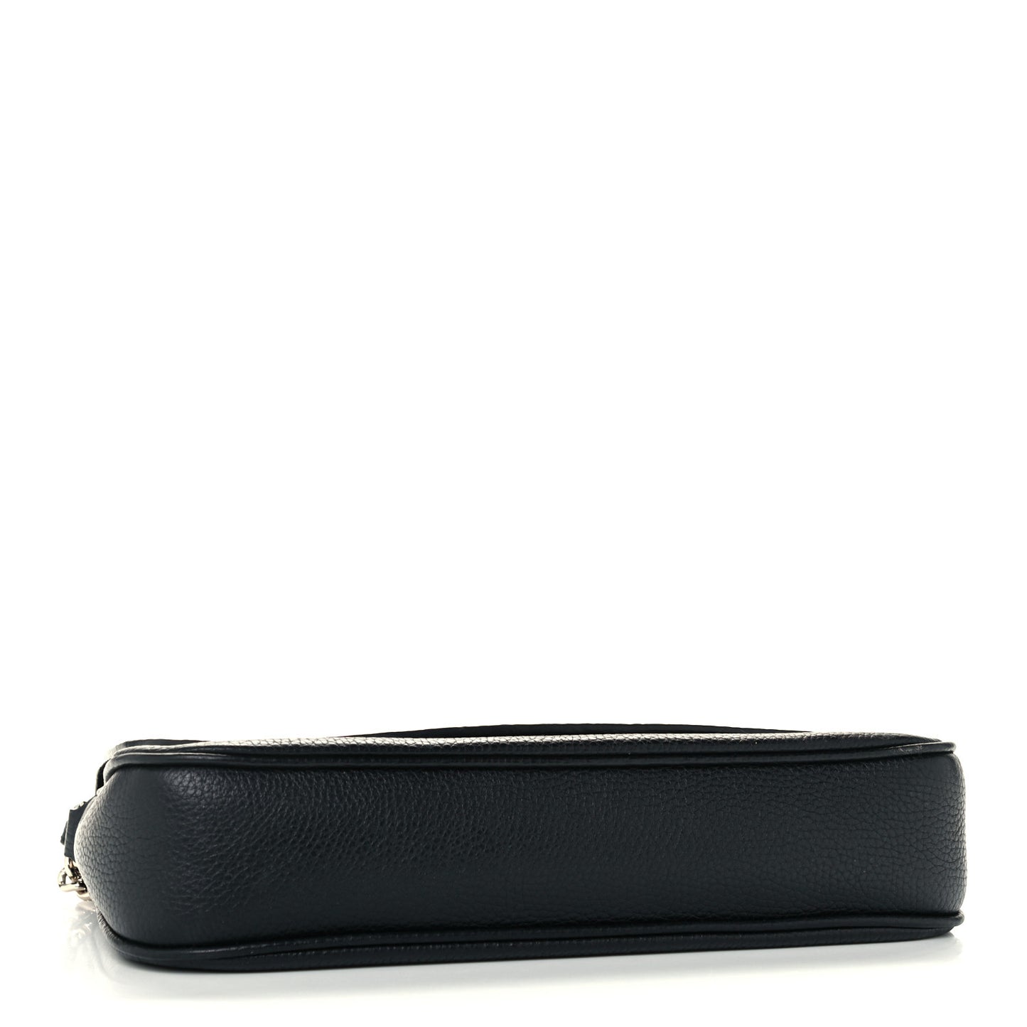 Pebbled Calfskin Medium Soho Flap Crossbody Black