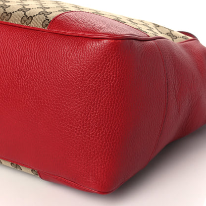 Gucci Monogram Bree Zippered Tote Beige Red 10 of 11
