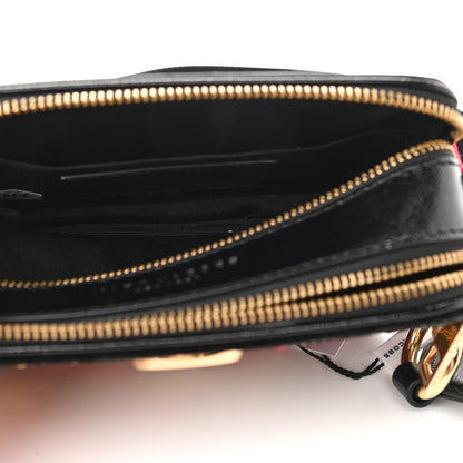 Marc Jacobs Calfskin Velvet Sequin Camouflage Snapshot Camera Bag Red Black 6 of 11