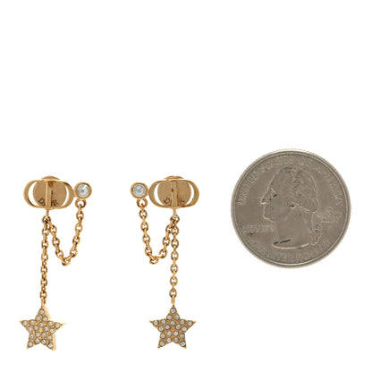 Christian Dior CHRISTIAN DIOR Crystal Petit CD Star Chain Earrings Gold 2 of 4