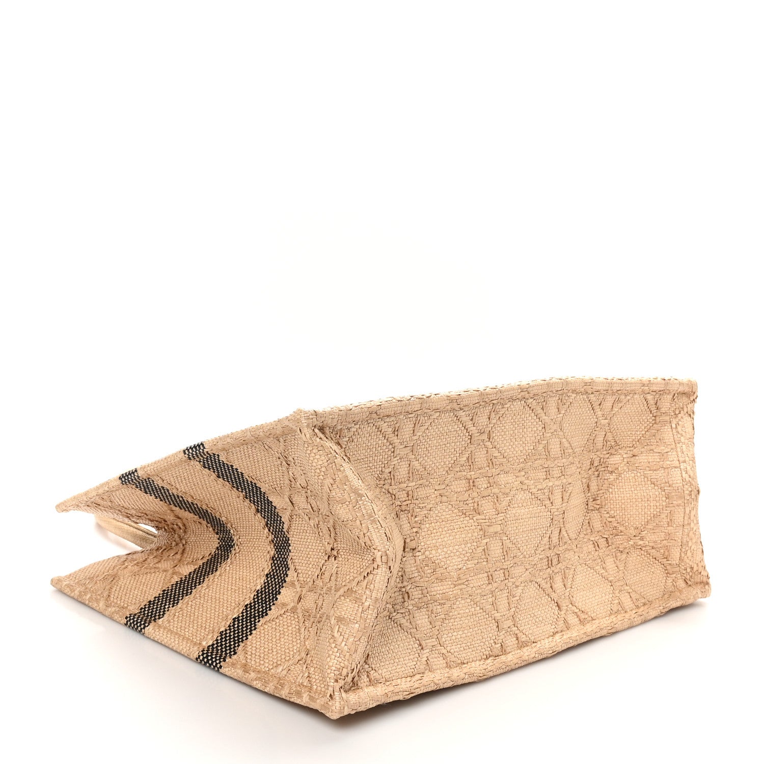 Christian Dior Raffia Cannage Medium Book Tote Natural 4 of 10