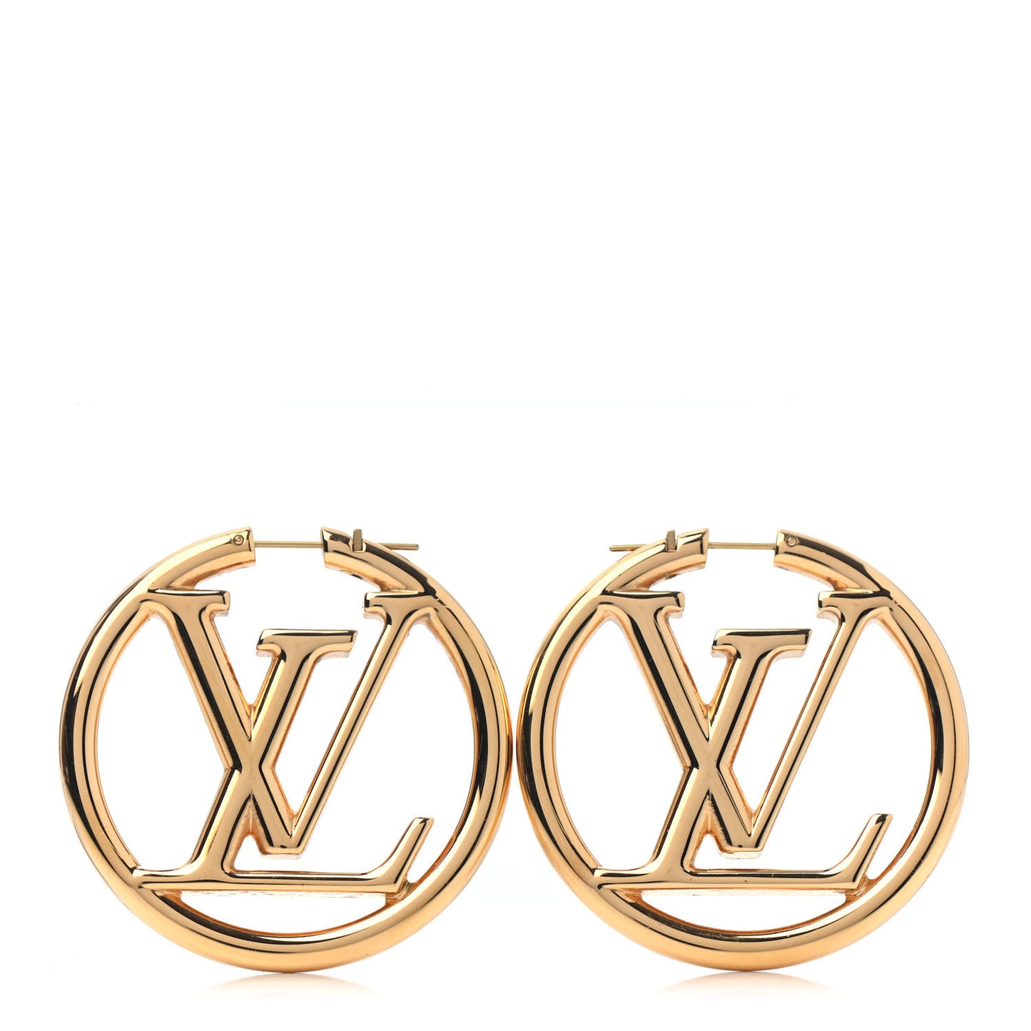 Metal Louise Hoop Earrings Gold