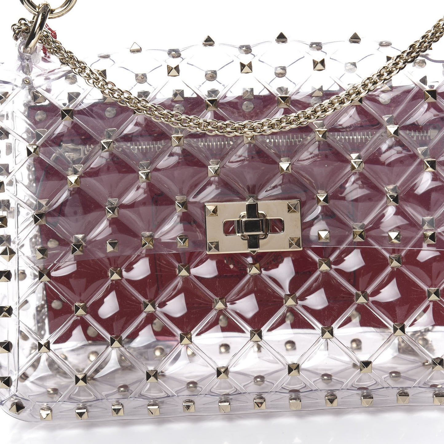 PVC Medium Rockstud Spike Shoulder Bag