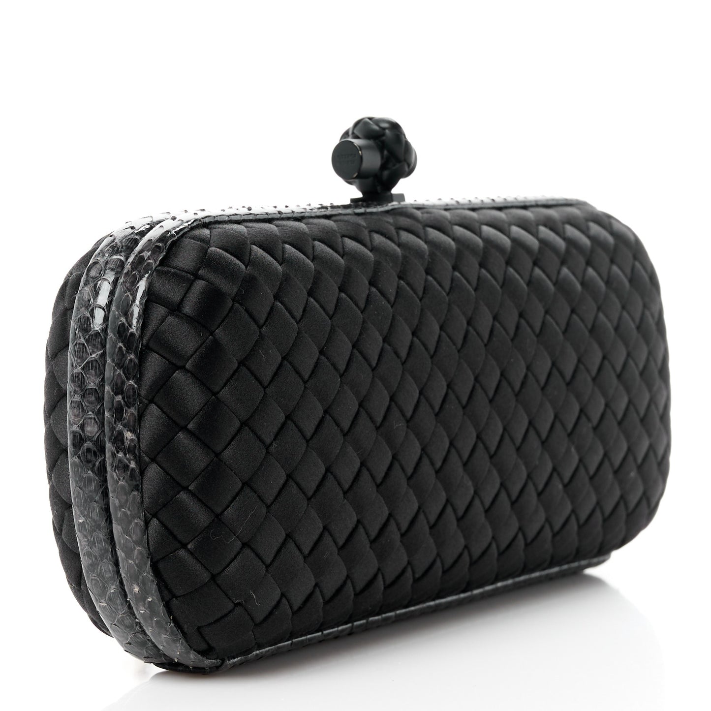 Satin Ayers Intreccio Impero Stretch Knot Clutch Black