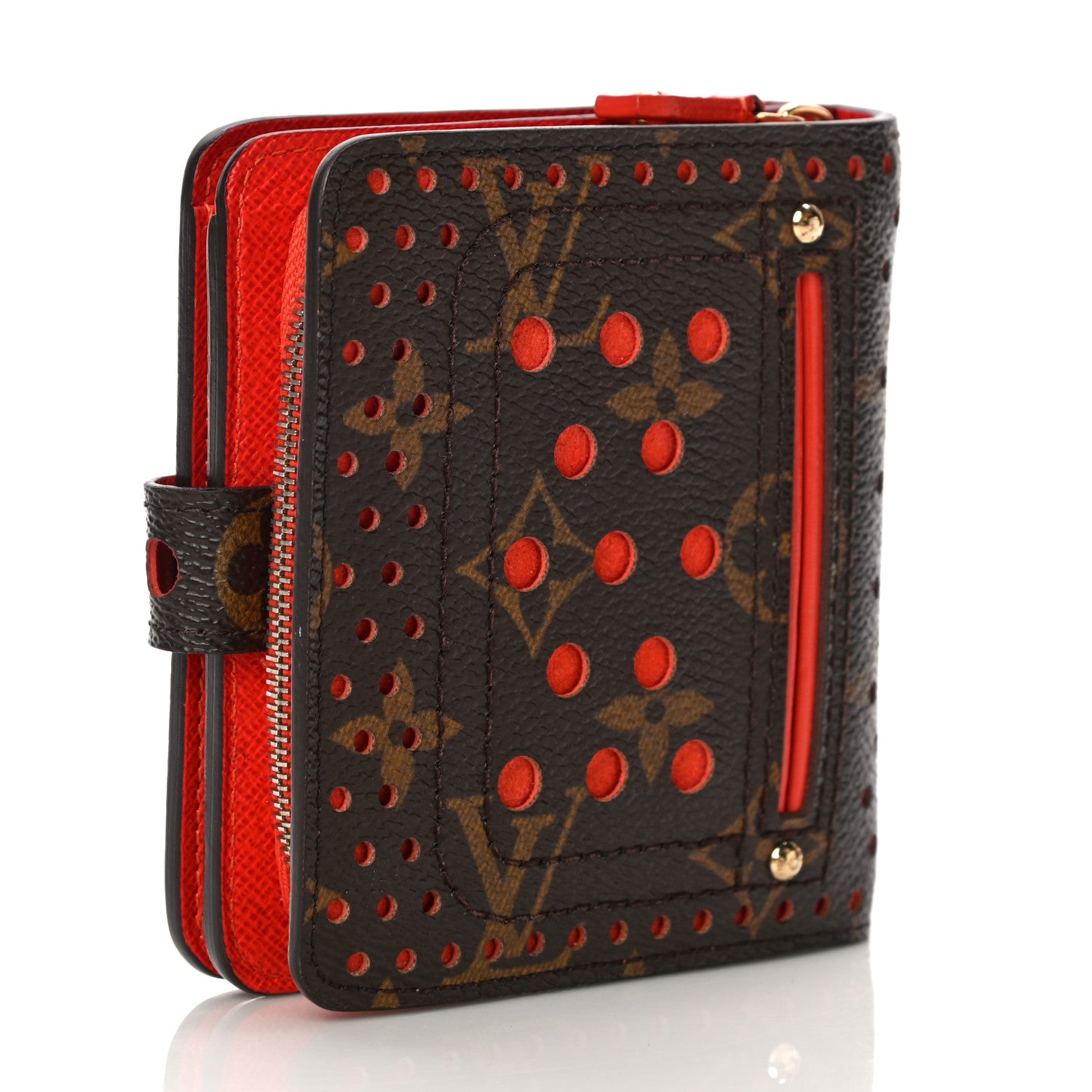 Louis Vuitton Monogram Perforated Compact Zipped Wallet Orange 3 of 11