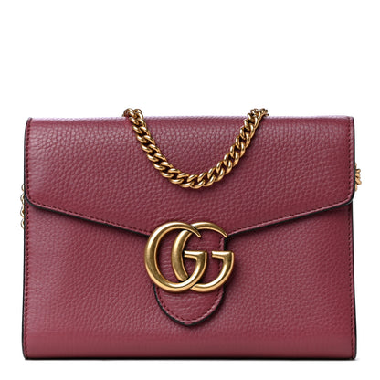Gucci Cellarius Calfskin GG Marmont Chain Wallet Dry Rose 1 of 4