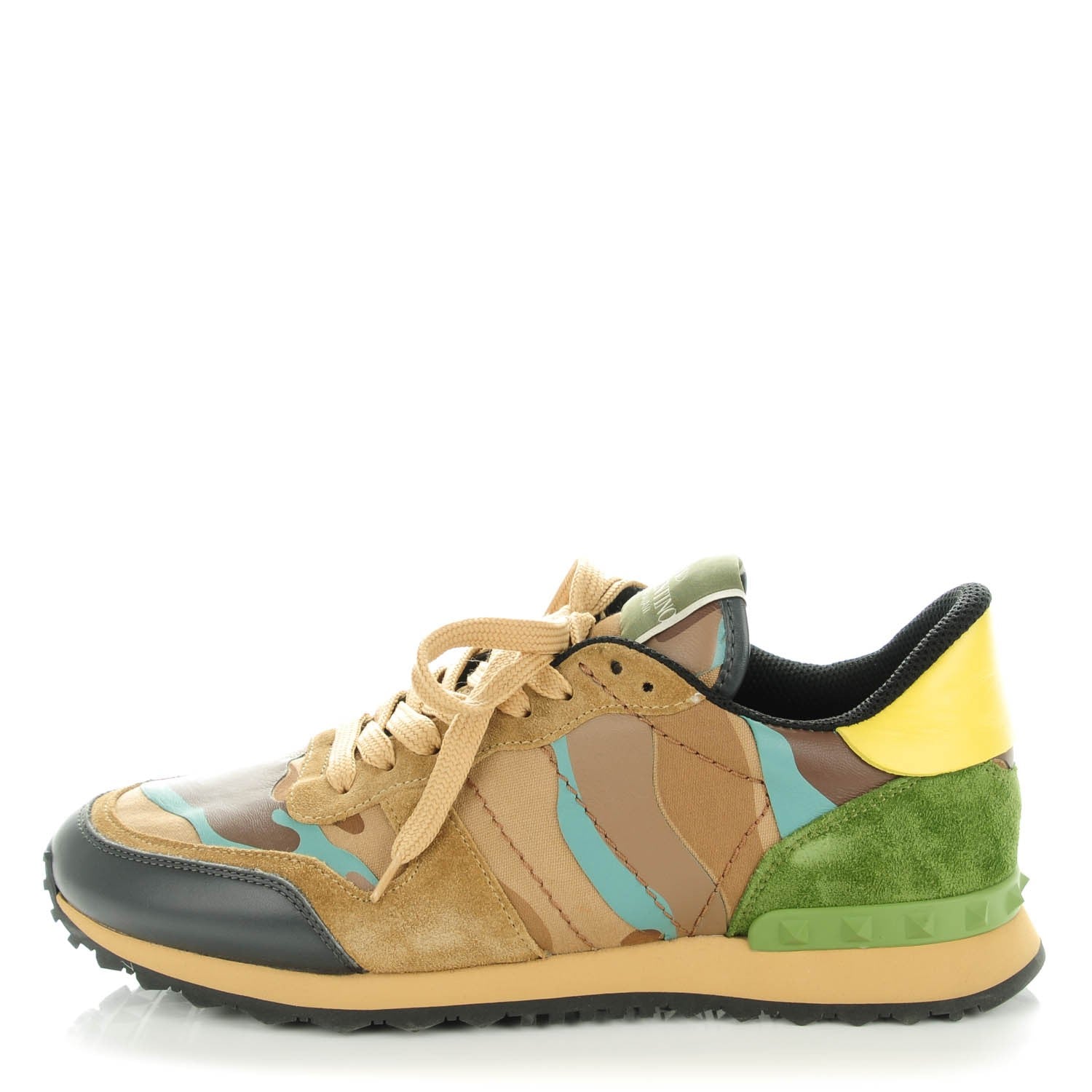 Valentino Garavani Nappa Suede Camouflage Womens Rockrunner Sneakers 41 Multicolor 1 of 7