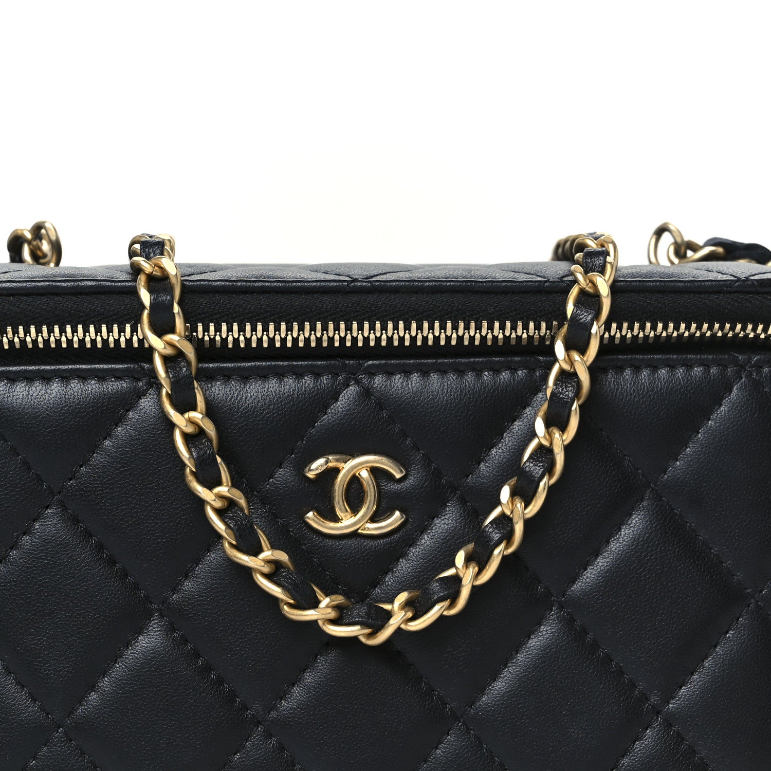 Chanel Lambskin Quilted Pearl Crush Small Vanity Case With Chain Black 8 of 12