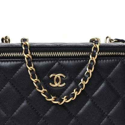 Chanel Lambskin Quilted Pearl Crush Small Vanity Case With Chain Black 8 of 12