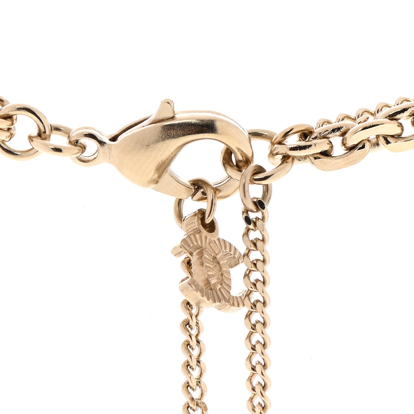 Crystal CC Multi Strand Chain Necklace Gold