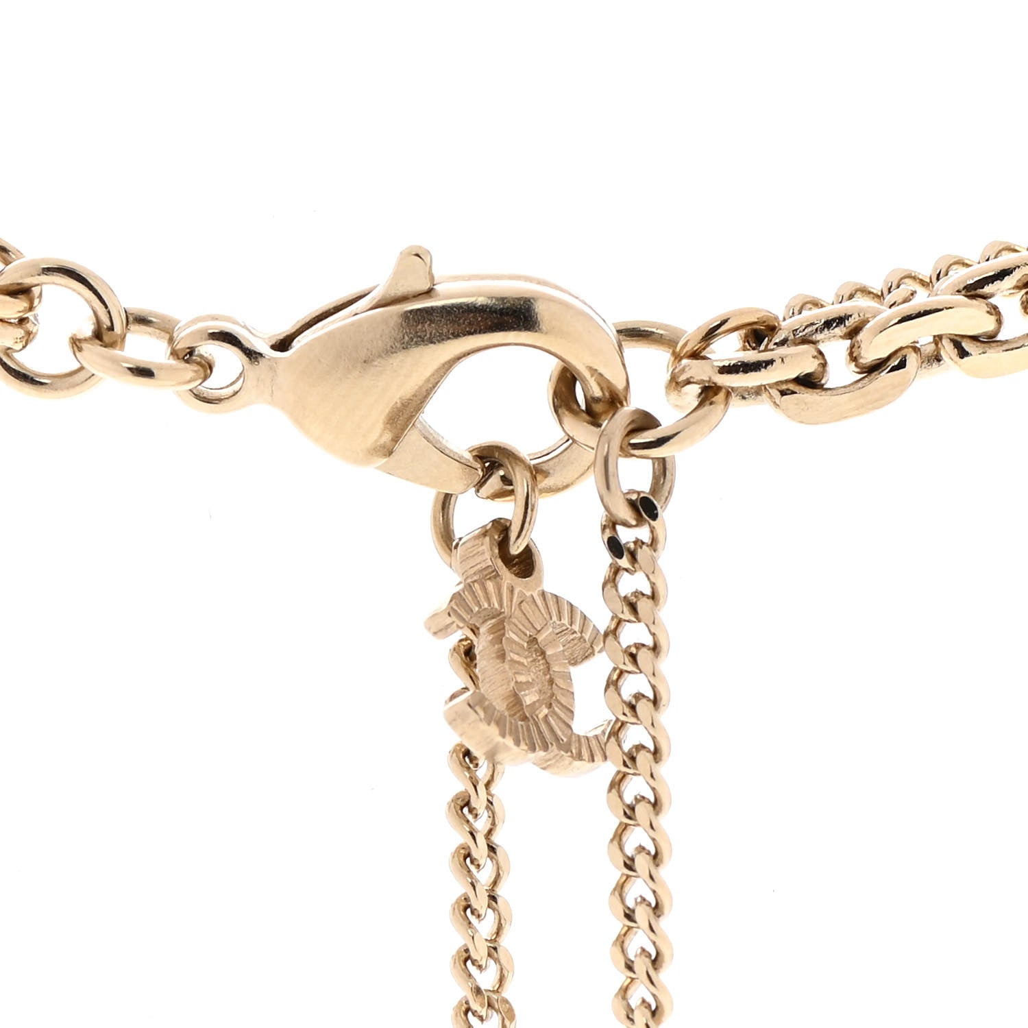 Chanel Crystal CC Multi Strand Chain Necklace Gold 5 of 6
