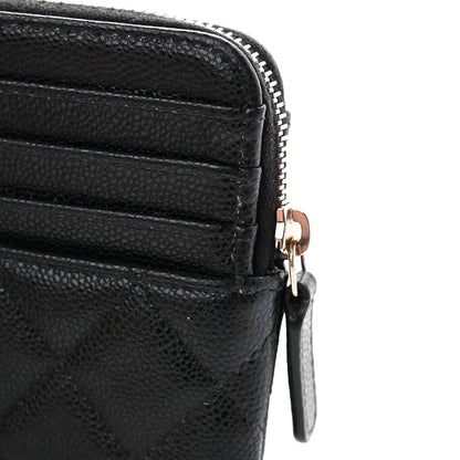 Chanel Caviar Quilted Zip Card Holder Wallet Black 8 of 8
