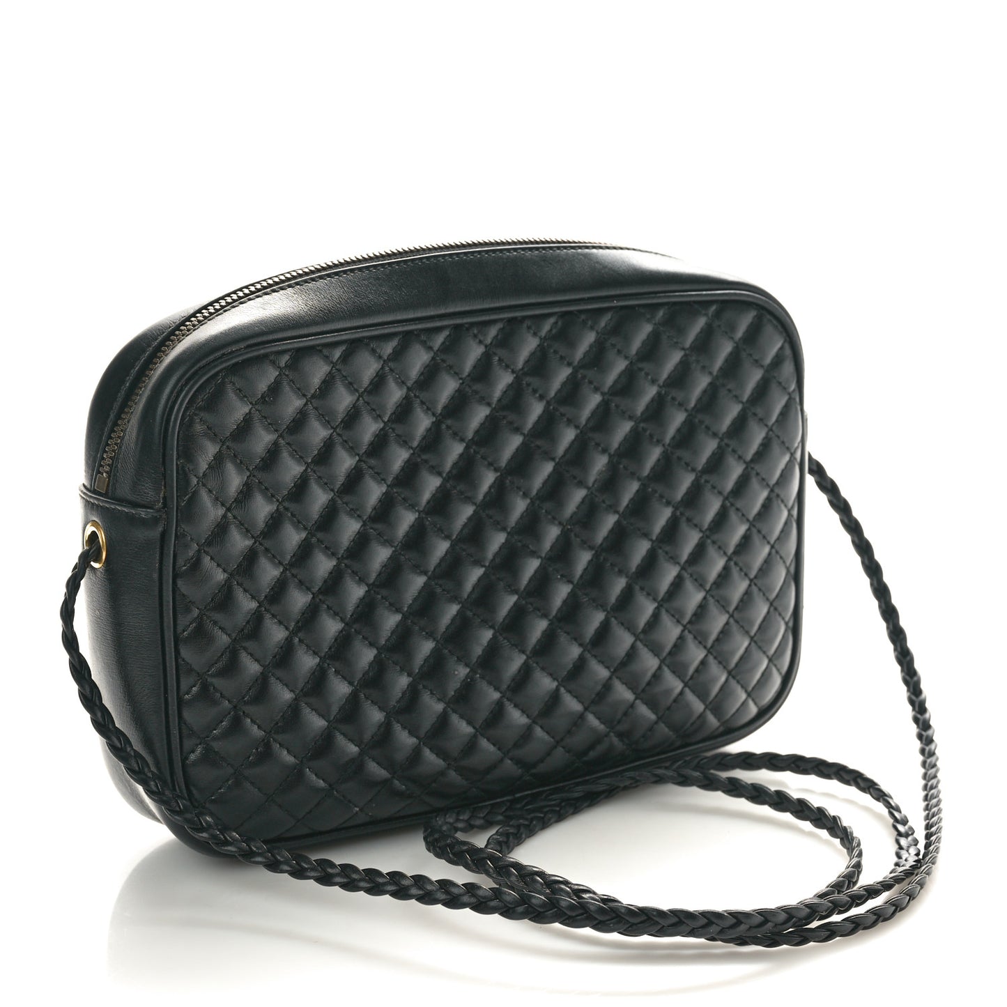 Calfskin Web Trapuntata Small GG Shoulder Bag Black