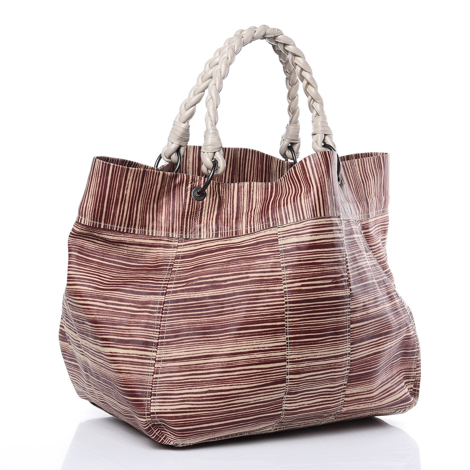 Bottega Veneta Printed Calfskin Nappa Intrecciato Reversible Tote Multicolor 3 of 12