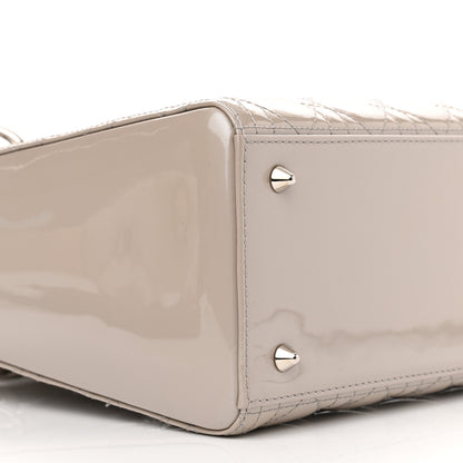 Christian Dior Patent Cannage Medium Lady Dior Grey 9 of 12