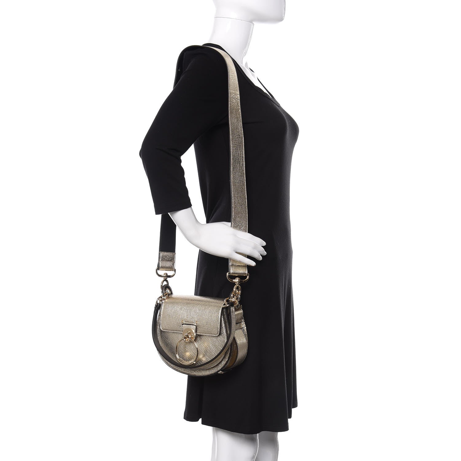 Chloe Metallic Calfskin Small Tess Bag Gold 2 of 10
