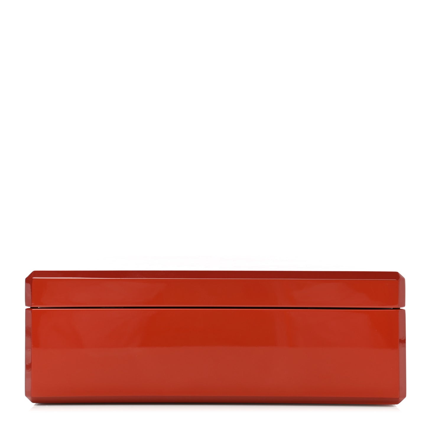 Lacquered Wood Facettes H en Dedale Jewelry Box Orange Sanguine