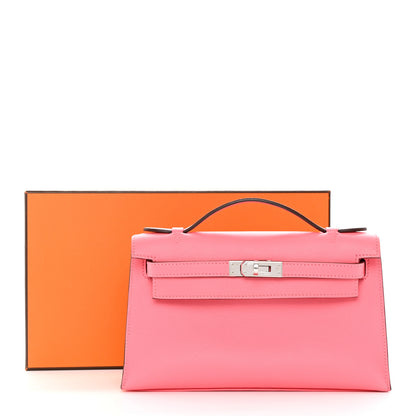 Hermes Swift Kelly Pochette Clutch Rose Azalee 10 of 10