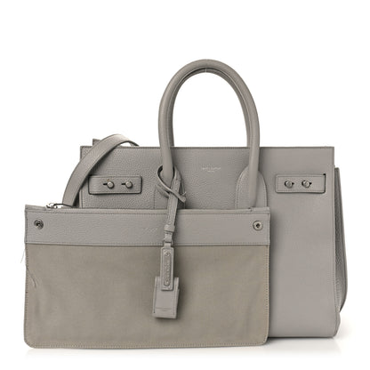 Saint Laurent Grained Calfskin Small Supple Sac De Jour Mouse Grey 1 of 12