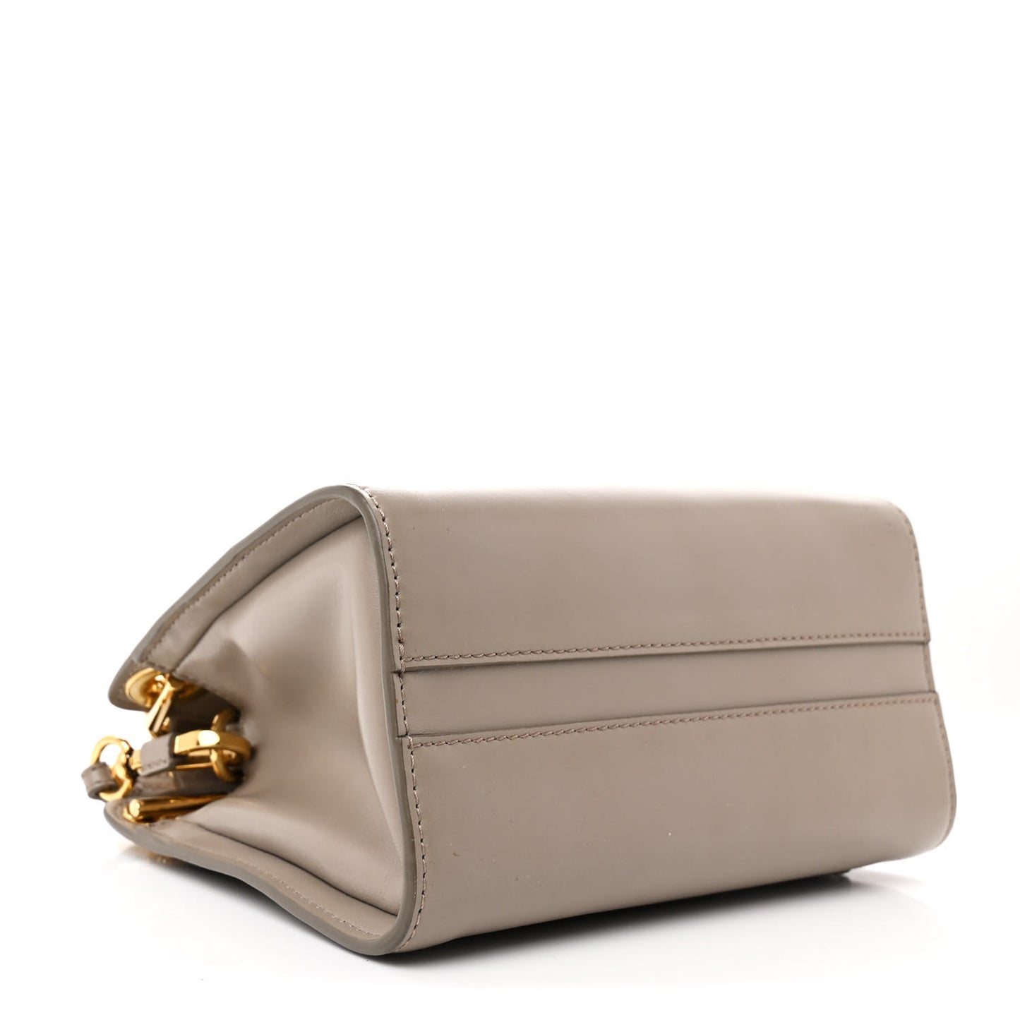 Shiny Calfskin Mini Annie Shoulder Bag Motty Grey