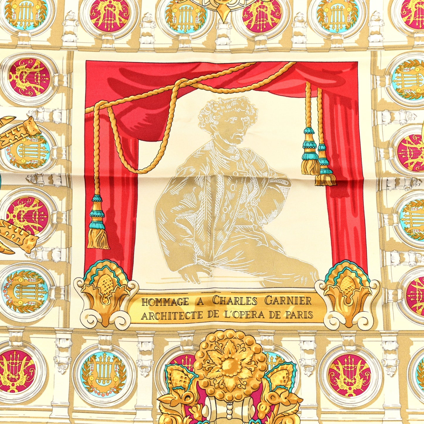 Silk Hommage A Charles Garnier Architecte De L'Opera De Paris Scarf 90