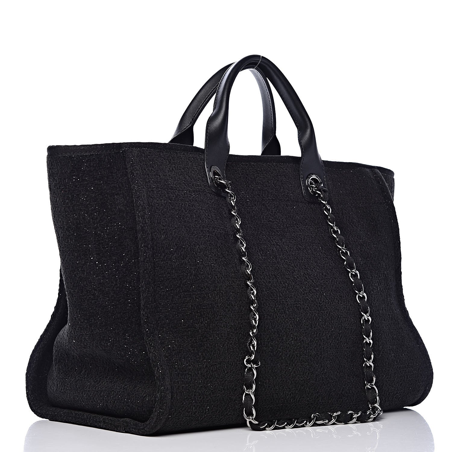 Chanel Lurex Boucle Medium Deauville Tote Black 3 of 10