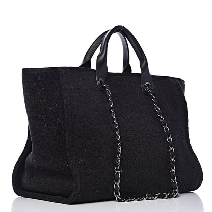 Chanel Lurex Boucle Medium Deauville Tote Black 3 of 10